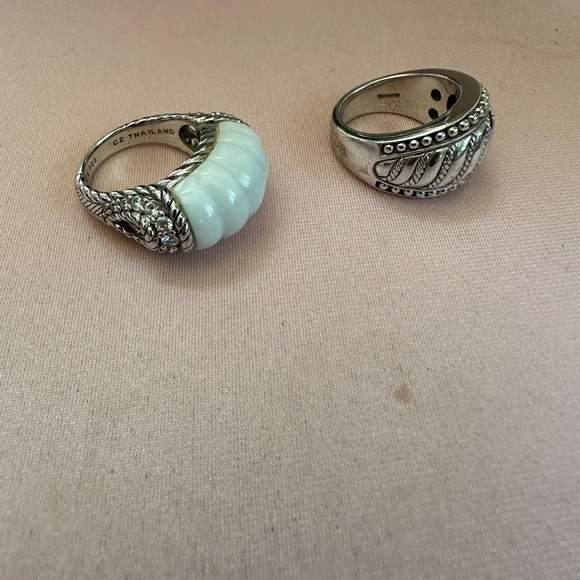 Judith Ripka Silver and White Statement Rings - Picture 6 of 10